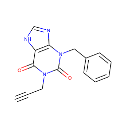 C#CCn1c(=O)c2[nH]cnc2n(Cc2ccccc2)c1=O ZINC000013776411