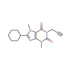 C#CCn1c(=O)c2c(nc(C3CCCCC3)n2C)n(C)c1=O ZINC000013776386