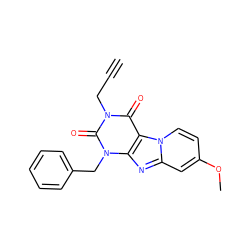 C#CCn1c(=O)c2c(nc3cc(OC)ccn32)n(Cc2ccccc2)c1=O ZINC001772618379