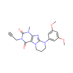 C#CCn1c(=O)c2c(nc3n2CCCN3c2cc(OC)cc(OC)c2)n(C)c1=O ZINC000103251258