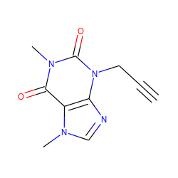 C#CCn1c(=O)n(C)c(=O)c2c1ncn2C ZINC000013473626