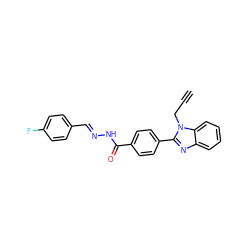 C#CCn1c(-c2ccc(C(=O)N/N=C/c3ccc(F)cc3)cc2)nc2ccccc21 ZINC001772651179