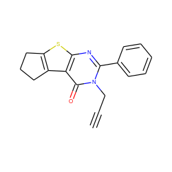 C#CCn1c(-c2ccccc2)nc2sc3c(c2c1=O)CCC3 ZINC000049052947