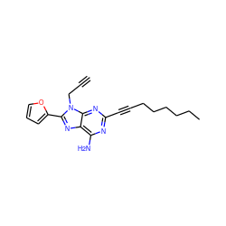 C#CCn1c(-c2ccco2)nc2c(N)nc(C#CCCCCCC)nc21 ZINC000142980252