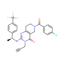 C#CCn1c(N[C@@H](C)c2ccc(C(F)(F)F)cc2)nc2c(c1=O)CN(C(=O)c1ccc(Cl)cc1)CC2 ZINC000113826693