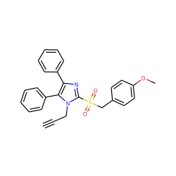 C#CCn1c(S(=O)(=O)Cc2ccc(OC)cc2)nc(-c2ccccc2)c1-c1ccccc1 ZINC000001388809