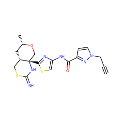 C#CCn1ccc(C(=O)Nc2csc([C@]34CO[C@@H](C)C[C@H]3CSC(=N)N4)n2)n1 ZINC001772618922