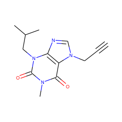 C#CCn1cnc2c1c(=O)n(C)c(=O)n2CC(C)C ZINC000028757133