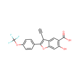 C#Cc1c(-c2ccc(OC(F)(F)F)cc2)oc2cc(O)c(C(=O)O)cc12 ZINC000096272280