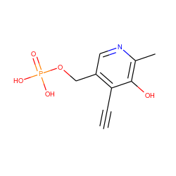 C#Cc1c(COP(=O)(O)O)cnc(C)c1O ZINC000169337844