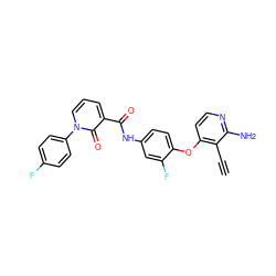 C#Cc1c(Oc2ccc(NC(=O)c3cccn(-c4ccc(F)cc4)c3=O)cc2F)ccnc1N ZINC000040866866