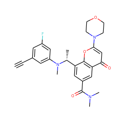 C#Cc1cc(F)cc(N(C)[C@H](C)c2cc(C(=O)N(C)C)cc3c(=O)cc(N4CCOCC4)oc23)c1 ZINC000116736034