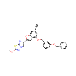 C#Cc1cc(OCc2cccc(OCc3ccccc3)c2)c2cc(-c3cn4nc(OC)sc4n3)oc2c1 ZINC000653752976