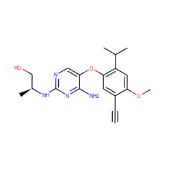 C#Cc1cc(Oc2cnc(N[C@@H](C)CO)nc2N)c(C(C)C)cc1OC ZINC000166784202