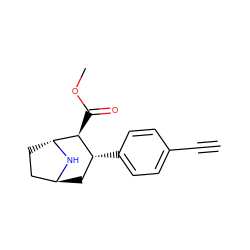 C#Cc1ccc([C@@H]2C[C@H]3CC[C@@H](N3)[C@H]2C(=O)OC)cc1 ZINC000101127069