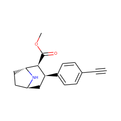 C#Cc1ccc([C@H]2C[C@H]3CC[C@@H](N3)[C@H]2C(=O)OC)cc1 ZINC000100779432