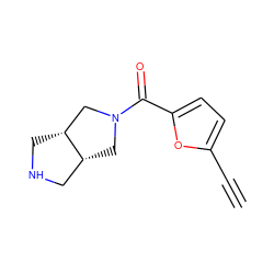 C#Cc1ccc(C(=O)N2C[C@@H]3CNC[C@@H]3C2)o1 ZINC000169711236