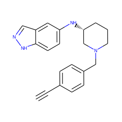 C#Cc1ccc(CN2CCC[C@@H](Nc3ccc4[nH]ncc4c3)C2)cc1 ZINC000114332419
