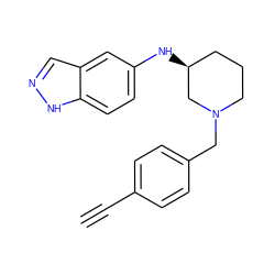 C#Cc1ccc(CN2CCC[C@H](Nc3ccc4[nH]ncc4c3)C2)cc1 ZINC000114332417