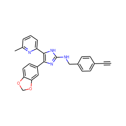 C#Cc1ccc(CNc2nc(-c3ccc4c(c3)OCO4)c(-c3cccc(C)n3)[nH]2)cc1 ZINC000473245265