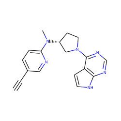 C#Cc1ccc(N(C)[C@@H]2CCN(c3ncnc4[nH]ccc34)C2)nc1 ZINC000142206468