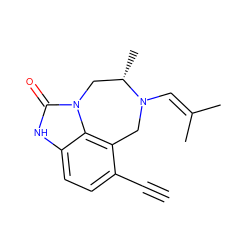 C#Cc1ccc2[nH]c(=O)n3c2c1CN(C=C(C)C)[C@@H](C)C3 ZINC000101632336