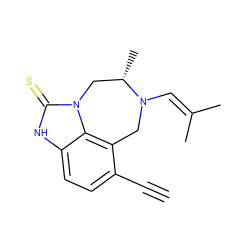 C#Cc1ccc2[nH]c(=S)n3c2c1CN(C=C(C)C)[C@@H](C)C3 ZINC000101630123