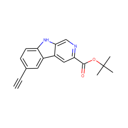 C#Cc1ccc2[nH]c3cnc(C(=O)OC(C)(C)C)cc3c2c1 ZINC000064528079