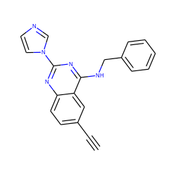 C#Cc1ccc2nc(-n3ccnc3)nc(NCc3ccccc3)c2c1 ZINC000013743208