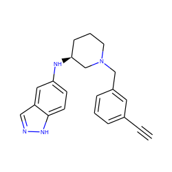 C#Cc1cccc(CN2CCC[C@H](Nc3ccc4[nH]ncc4c3)C2)c1 ZINC000114334850