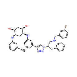 C#Cc1cccc(N[C@@H]2C[C@H](Nc3cccc(-c4cn([C@H](CNCc5cccc(Br)c5)Cc5ccccc5)nn4)c3)[C@H](O)C[C@@H]2O)c1 ZINC000072175691
