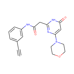 C#Cc1cccc(NC(=O)Cc2nc(N3CCOCC3)cc(=O)[nH]2)c1 ZINC000115073041