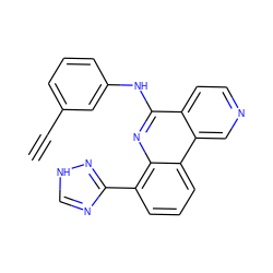 C#Cc1cccc(Nc2nc3c(-c4nc[nH]n4)cccc3c3cnccc23)c1 ZINC000073142022