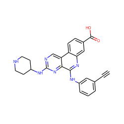 C#Cc1cccc(Nc2nc3cc(C(=O)O)ccc3c3cnc(NC4CCNCC4)nc23)c1 ZINC000199791112