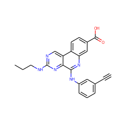 C#Cc1cccc(Nc2nc3cc(C(=O)O)ccc3c3cnc(NCCC)nc23)c1 ZINC000139993660