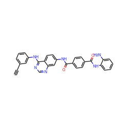 C#Cc1cccc(Nc2ncnc3cc(NC(=O)c4ccc(C(=O)Nc5ccccc5N)cc4)ccc23)c1 ZINC000169326603