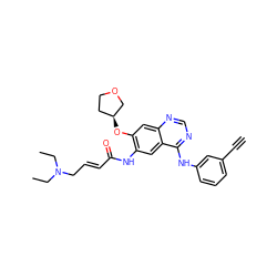 C#Cc1cccc(Nc2ncnc3cc(O[C@H]4CCOC4)c(NC(=O)/C=C/CN(CC)CC)cc23)c1 ZINC000205836977