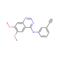 C#Cc1cccc(Nc2ncnc3cc(OC)c(OC)cc23)c1 ZINC000000006716