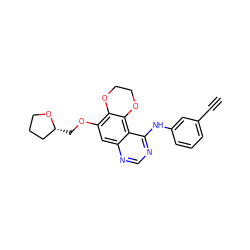 C#Cc1cccc(Nc2ncnc3cc(OC[C@@H]4CCCO4)c4c(c23)OCCO4)c1 ZINC000653871560