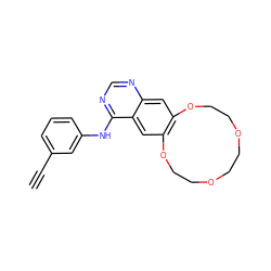 C#Cc1cccc(Nc2ncnc3cc4c(cc23)OCCOCCOCCO4)c1 ZINC000043207566