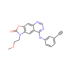 C#Cc1cccc(Nc2ncnc3cc4oc(=O)n(CCOC)c4cc23)c1 ZINC000473128321