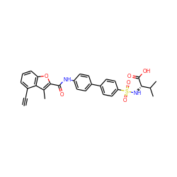 C#Cc1cccc2oc(C(=O)Nc3ccc(-c4ccc(S(=O)(=O)N[C@H](C(=O)O)C(C)C)cc4)cc3)c(C)c12 ZINC000043024194