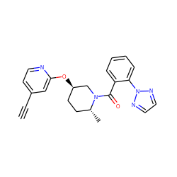 C#Cc1ccnc(O[C@@H]2CC[C@@H](C)N(C(=O)c3ccccc3-n3nccn3)C2)c1 ZINC000299852561