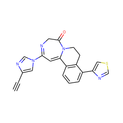 C#Cc1cn(C2=NCC(=O)N3CCc4c(cccc4-c4cscn4)C3=C2)cn1 ZINC000149246132