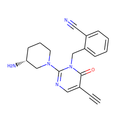 C#Cc1cnc(N2CCC[C@@H](N)C2)n(Cc2ccccc2C#N)c1=O ZINC000066104015