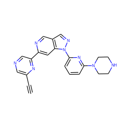 C#Cc1cncc(-c2cc3c(cn2)cnn3-c2cccc(N3CCNCC3)n2)n1 ZINC000224841927