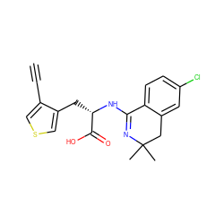 C#Cc1cscc1C[C@H](NC1=NC(C)(C)Cc2cc(Cl)ccc21)C(=O)O ZINC000096908807