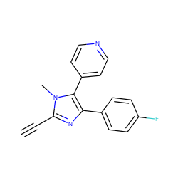 C#Cc1nc(-c2ccc(F)cc2)c(-c2ccncc2)n1C ZINC000103258462