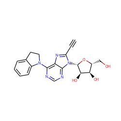 C#Cc1nc2c(N3CCc4ccccc43)ncnc2n1[C@@H]1O[C@H](CO)[C@@H](O)[C@H]1O ZINC000013643697