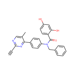 C#Cc1ncc(C)c(-c2ccc(N(Cc3ccccc3)C(=O)c3ccc(O)cc3O)cc2)n1 ZINC000653765628